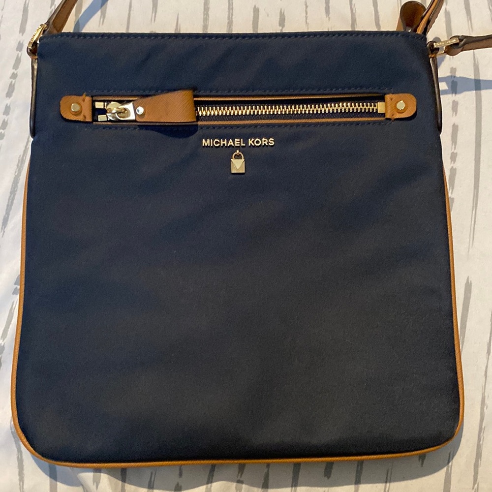 Michael Kors bag large cross body ,blue and brown